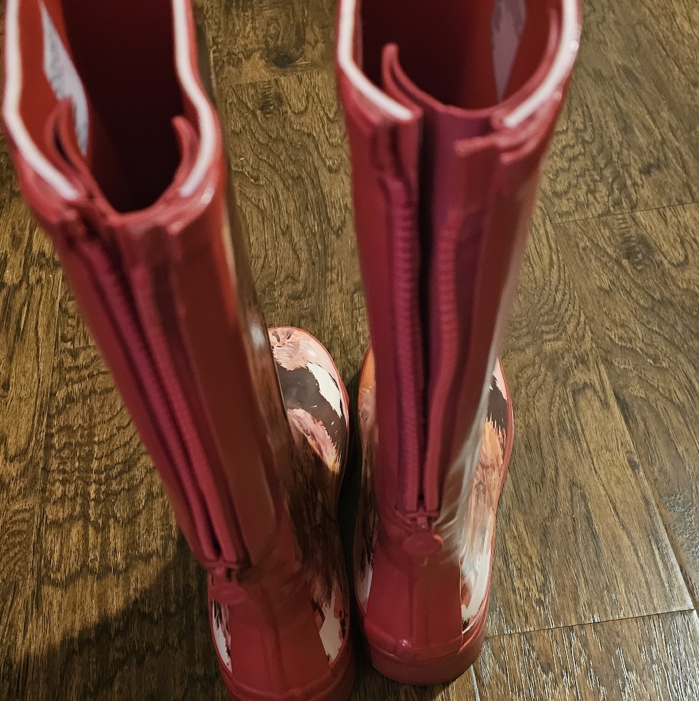 Hunter Women's Multicolor Floral Rain Boots NWOT. Runs A Littl Big. I wear An 8 - Picture 3 of 6